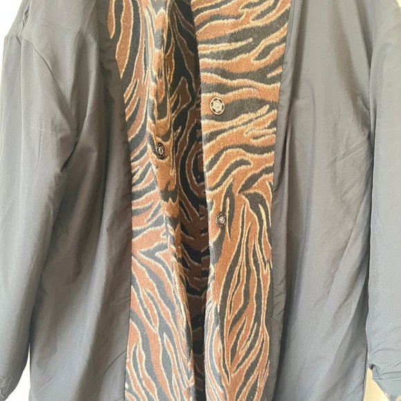 NEW 500 Maison Cinqcent Wool Blend Animal Print Oversized Coat, Size S - Picture 13 of 16